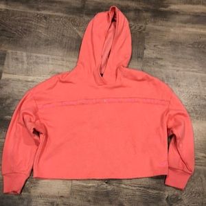 Pink cropped Under Armor hoodie
